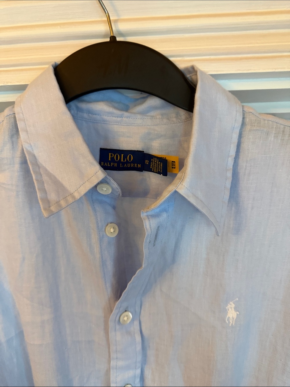 Polo by Ralph Lauren Light Blue Striped Long Sleeve Shirt Dress - Picture 3 of 7